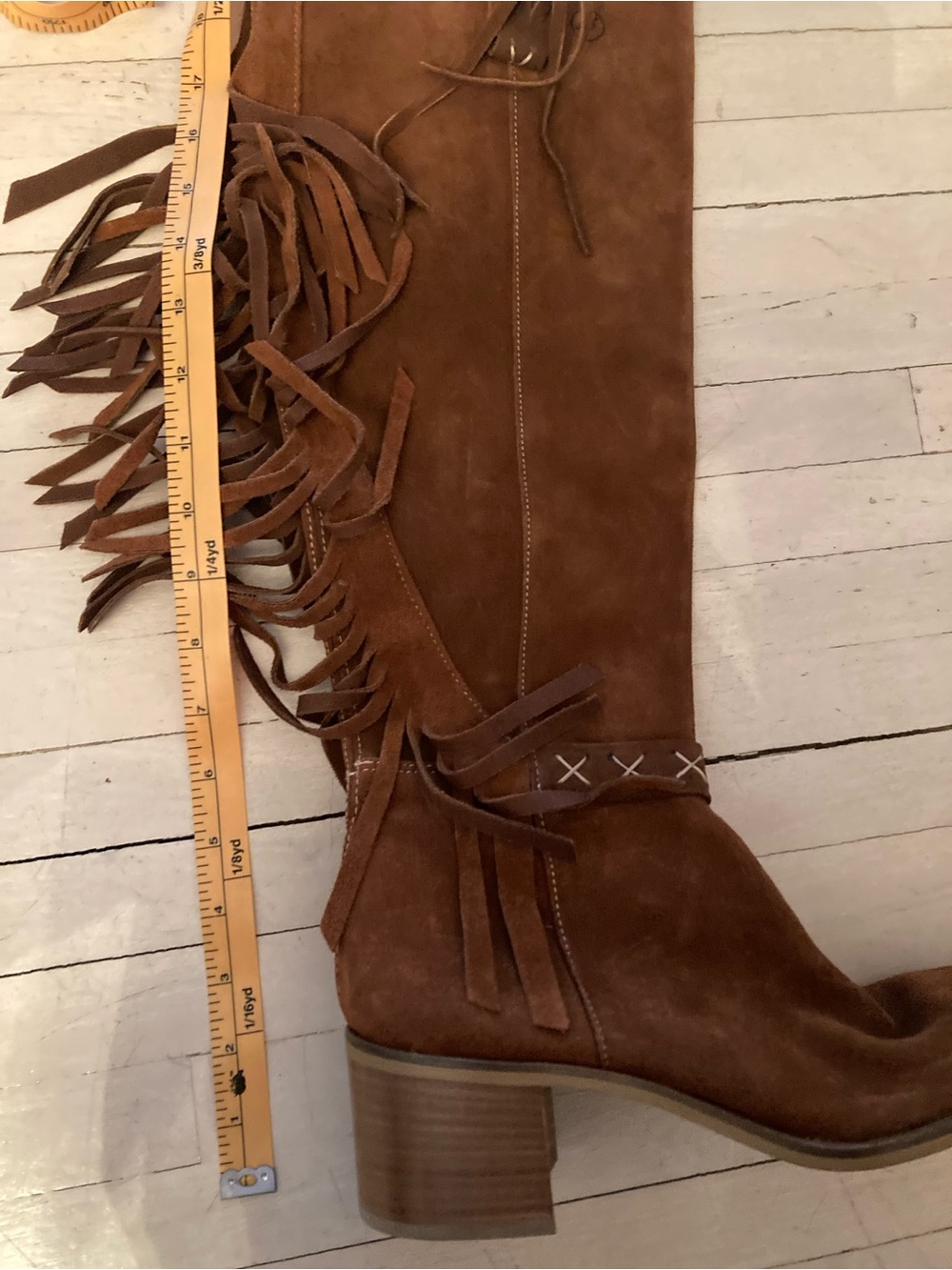 Women’s Brown Leather Mid-Heel Boots - Picture 8 of 14